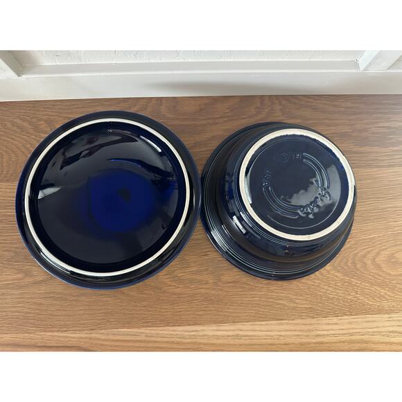 Retired Fiestaware 9.25" Large Cobalt Blue casserole dish with lid USA - Picture 4 of 8